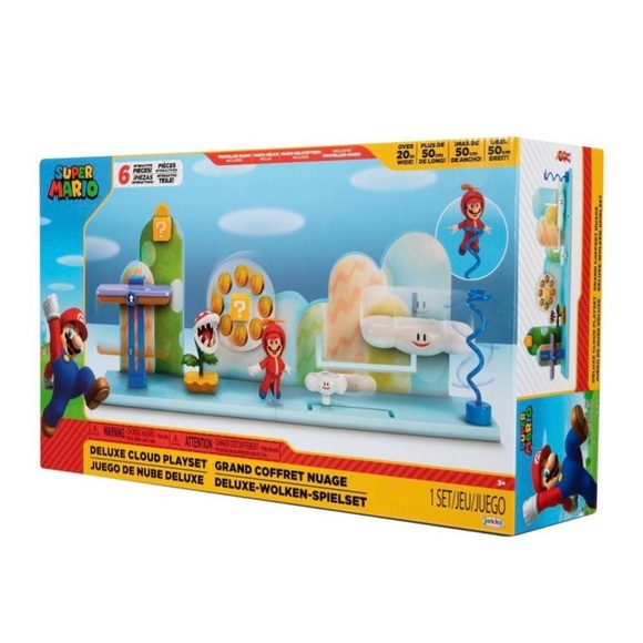 New Super Mario Deluxe Cloud Playset 6 interactive pieces - Picture 3 of 8